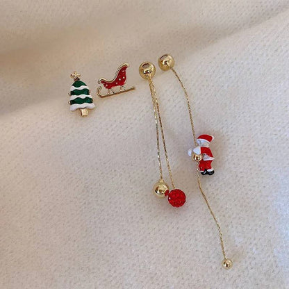 Christmas Tree and Santa Tassel Earrings - Celebrate in Style! - All Inclusive Family Treasures