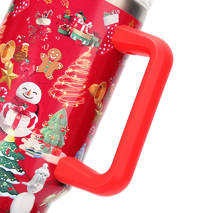 Festive Sip & Go: Christmas Pattern Stainless Steel Tumbler