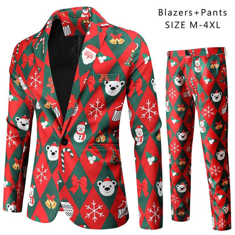 Men's Christmas Suit - Festive Holiday Blazer and Pants Set - All Inclusive Family Treasures