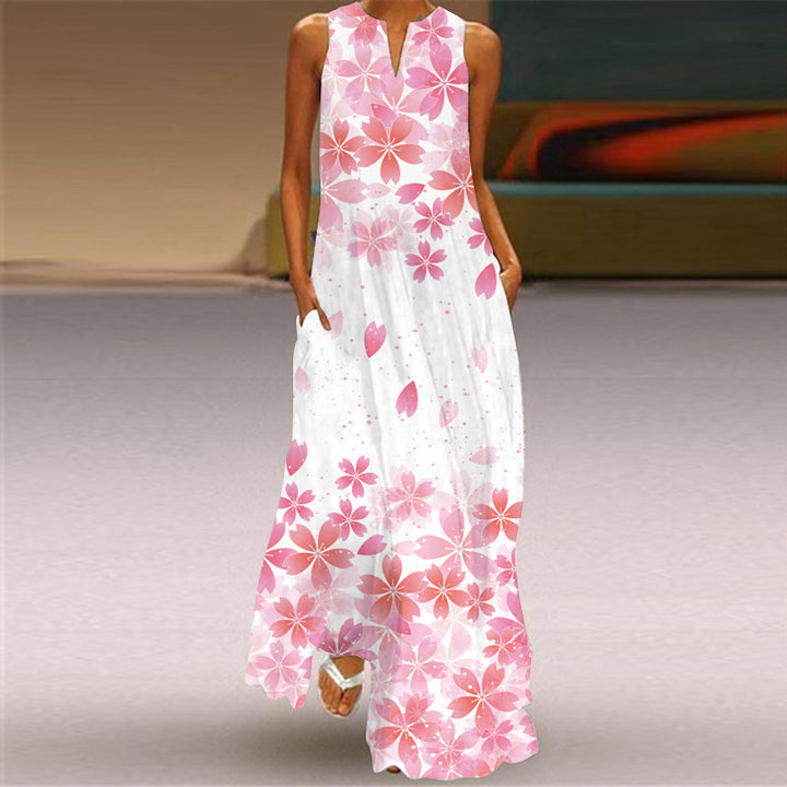Playful Prints – Vintage Sleeveless Maxi Dress - All Inclusive Family Treasures