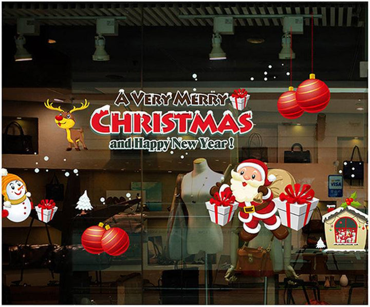 Festive Christmas Wall Stickers – Self-Adhesive Holiday Decor for Windows & Walls - All Inclusive Family Treasures