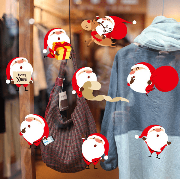 Festive Christmas Wall Stickers – Self-Adhesive Holiday Decor for Windows & Walls - All Inclusive Family Treasures