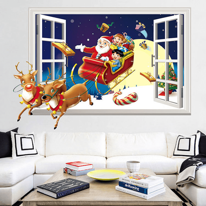 Festive Christmas Wall Stickers – Self-Adhesive Holiday Decor for Windows & Walls - All Inclusive Family Treasures