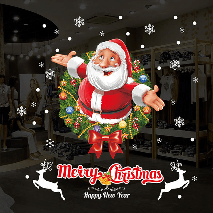 Festive Christmas Wall Stickers – Self-Adhesive Holiday Decor for Windows & Walls - All Inclusive Family Treasures