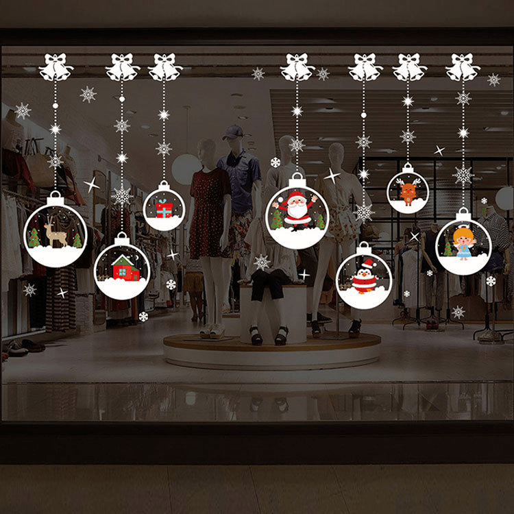 Festive Christmas Wall Stickers – Self-Adhesive Holiday Decor for Windows & Walls - All Inclusive Family Treasures