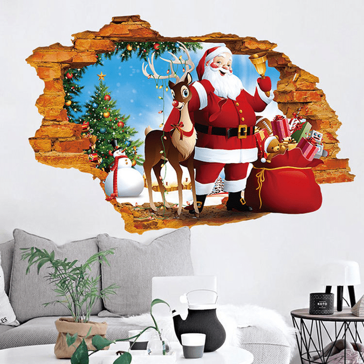 Festive Christmas Wall Stickers – Self-Adhesive Holiday Decor for Windows & Walls - All Inclusive Family Treasures