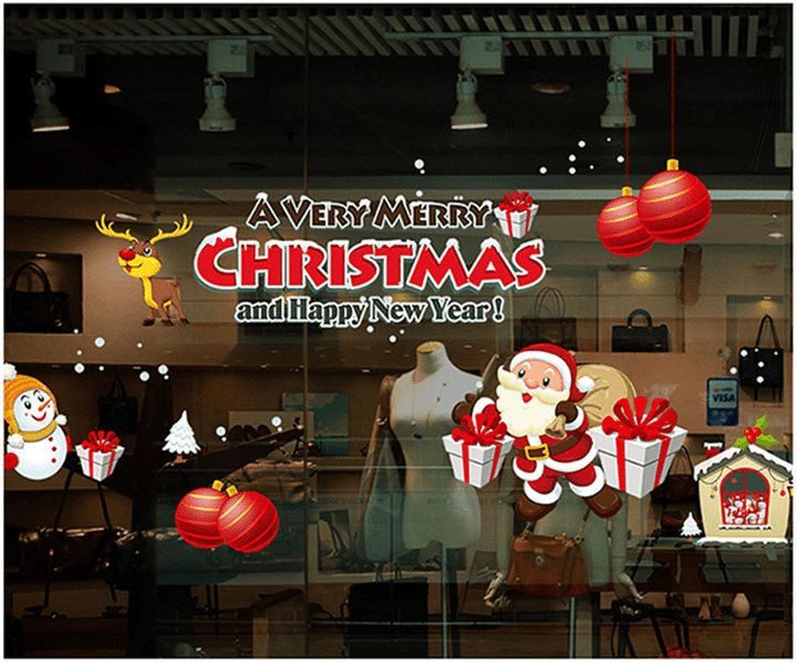 Festive Christmas Wall Stickers – Self-Adhesive Holiday Decor for Windows & Walls - All Inclusive Family Treasures