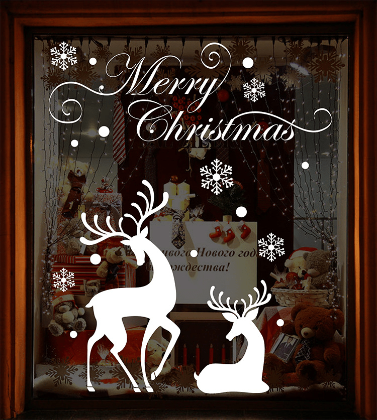 Festive Christmas Wall Stickers – Self-Adhesive Holiday Decor for Windows & Walls - All Inclusive Family Treasures