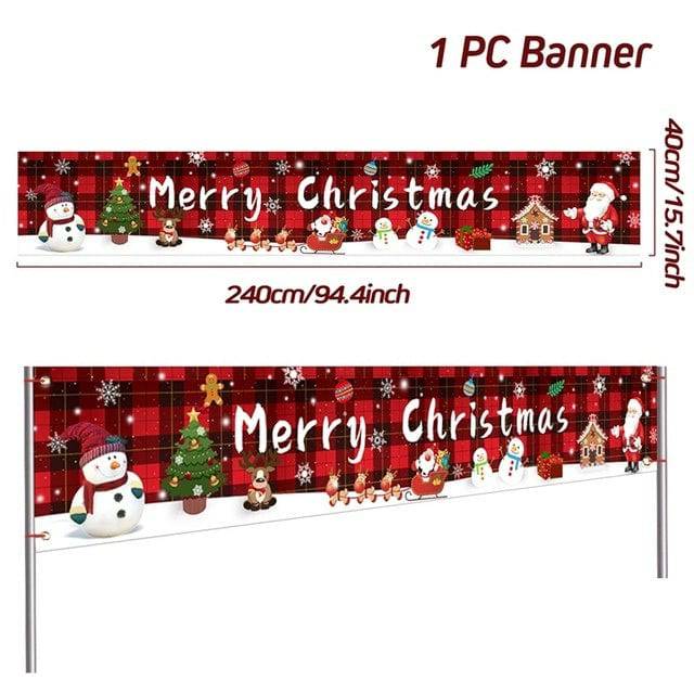 Outdoor Merry Christmas Banner - Festive Holiday Decoration Backdrop for Yard and Fence - All Inclusive Family Treasures