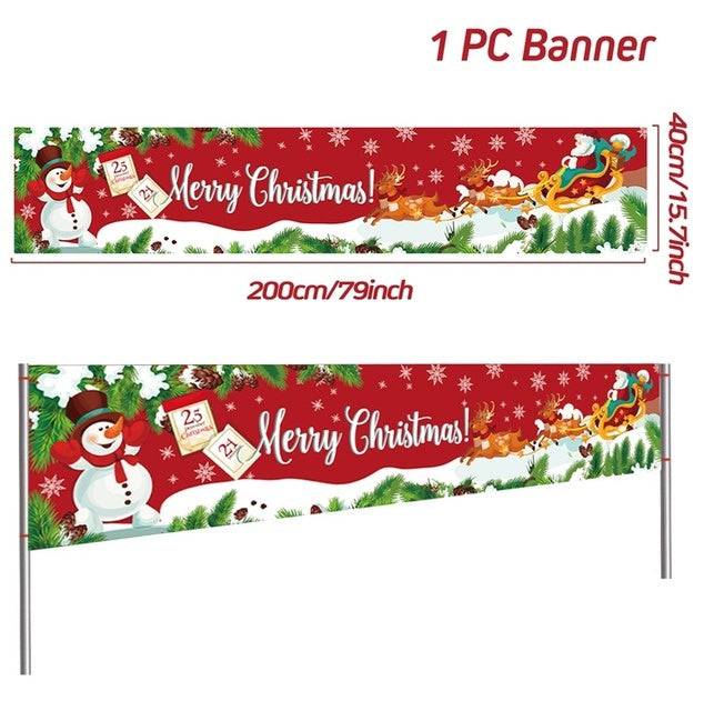 Outdoor Merry Christmas Banner - Festive Holiday Decoration Backdrop for Yard and Fence - All Inclusive Family Treasures