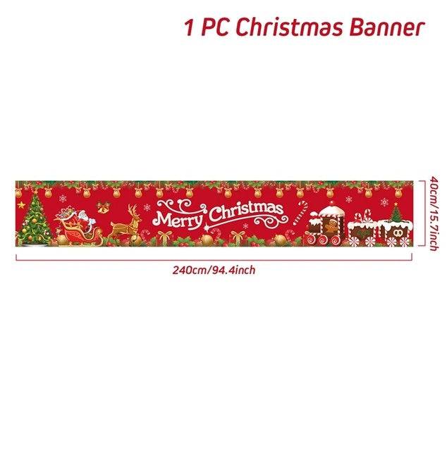 Outdoor Merry Christmas Banner - Festive Holiday Decoration Backdrop for Yard and Fence - All Inclusive Family Treasures