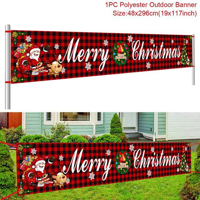 Outdoor Merry Christmas Banner - Festive Holiday Decoration Backdrop for Yard and Fence - All Inclusive Family Treasures