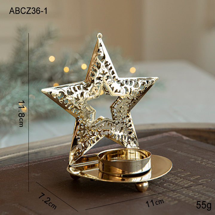Golden Glow Christmas Candle Holders