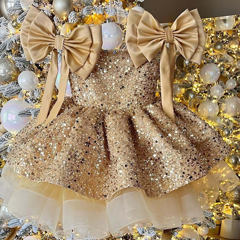 Dazzling Princess Dress with Layered Tulle & Statement Bows