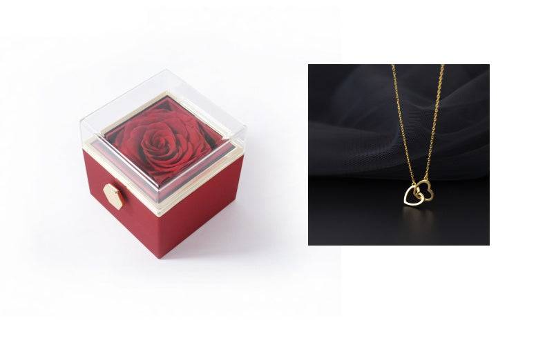 Elegant Acrylic Rotating Rose Jewelry Box – A Timeless Keepsake - All Inclusive Family Treasures