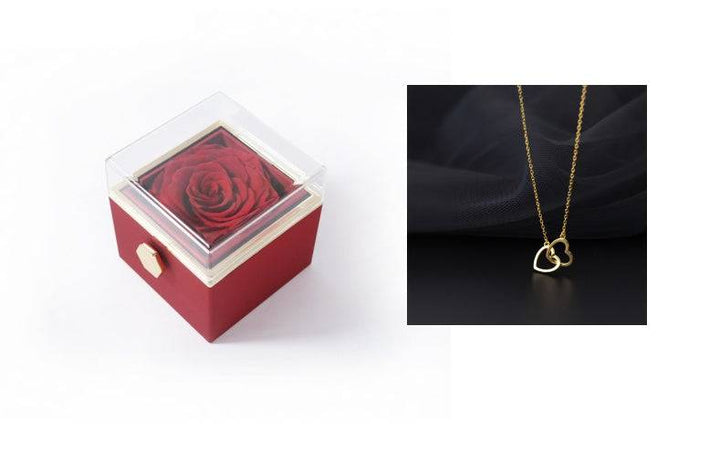 Elegant Acrylic Rotating Rose Jewelry Box – A Timeless Keepsake - All Inclusive Family Treasures