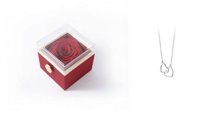Elegant Acrylic Rotating Rose Jewelry Box – A Timeless Keepsake - All Inclusive Family Treasures