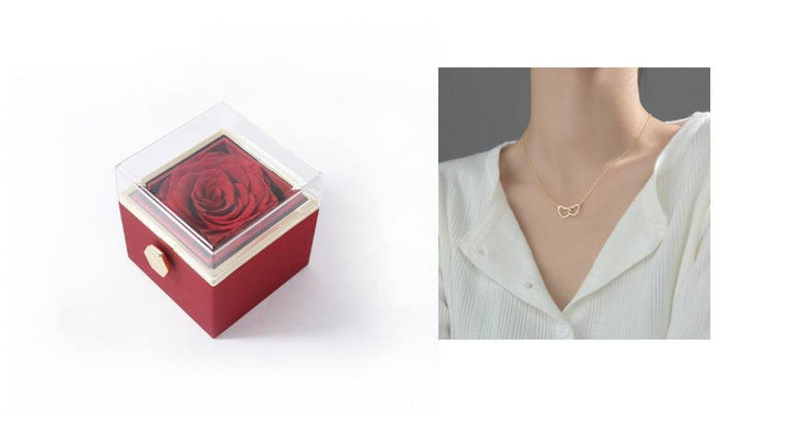 Elegant Acrylic Rotating Rose Jewelry Box – A Timeless Keepsake - All Inclusive Family Treasures