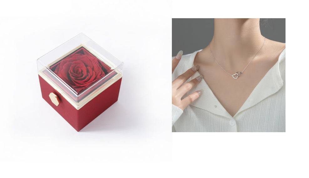 Elegant Acrylic Rotating Rose Jewelry Box – A Timeless Keepsake - All Inclusive Family Treasures