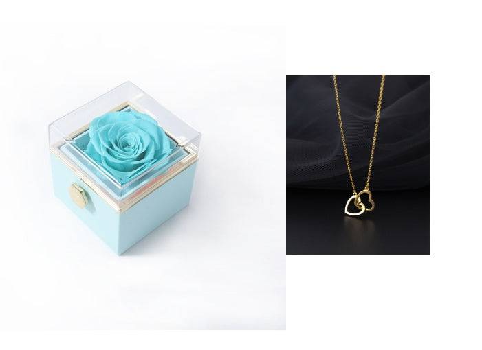 Elegant Acrylic Rotating Rose Jewelry Box – A Timeless Keepsake - All Inclusive Family Treasures