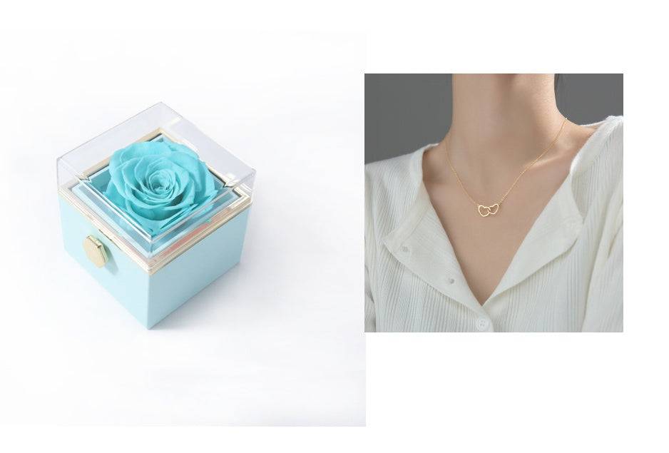 Elegant Acrylic Rotating Rose Jewelry Box – A Timeless Keepsake - All Inclusive Family Treasures