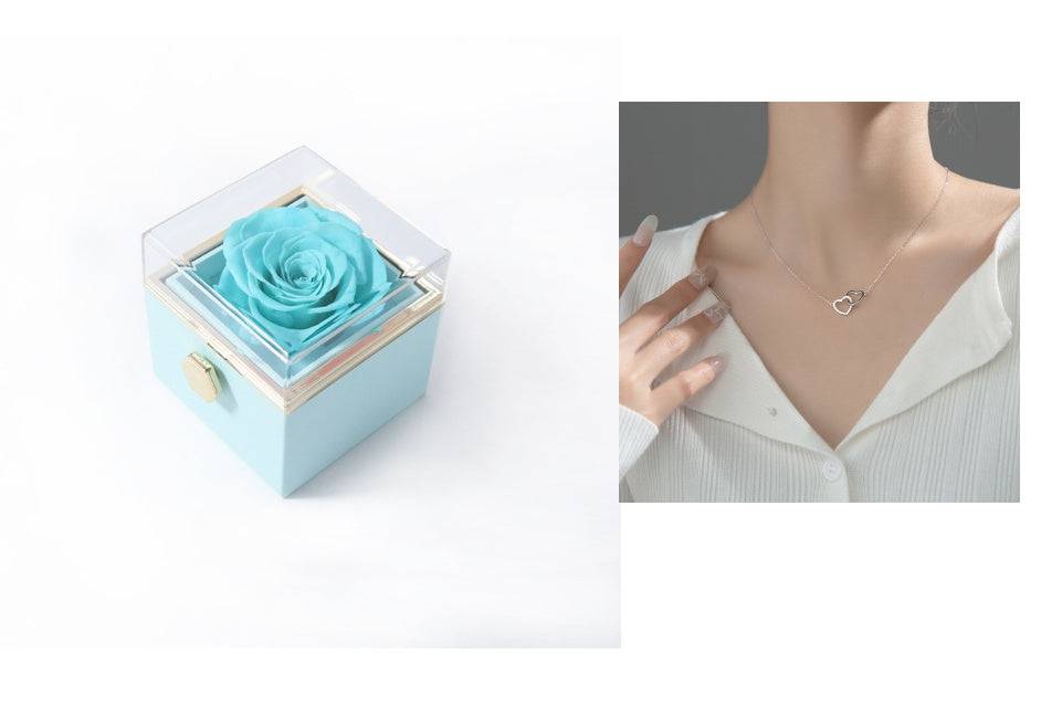 Elegant Acrylic Rotating Rose Jewelry Box – A Timeless Keepsake - All Inclusive Family Treasures