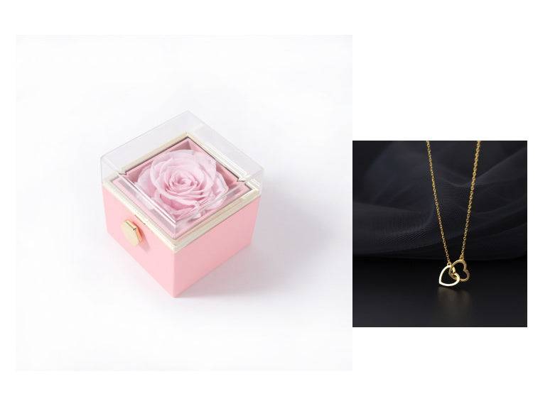 Elegant Acrylic Rotating Rose Jewelry Box – A Timeless Keepsake - All Inclusive Family Treasures