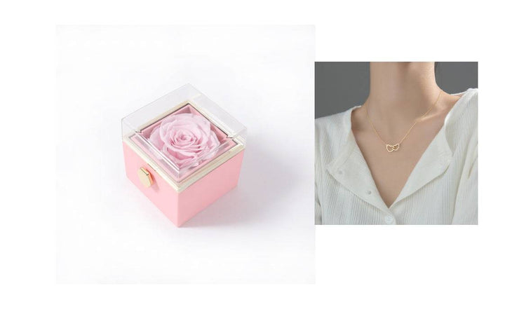 Elegant Acrylic Rotating Rose Jewelry Box – A Timeless Keepsake - All Inclusive Family Treasures