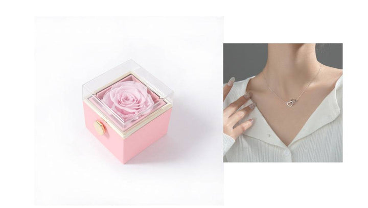 Elegant Acrylic Rotating Rose Jewelry Box – A Timeless Keepsake - All Inclusive Family Treasures