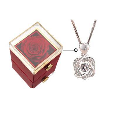 Elegant Acrylic Rotating Rose Jewelry Box – A Timeless Keepsake - All Inclusive Family Treasures