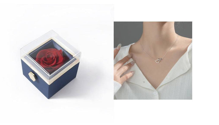 Elegant Acrylic Rotating Rose Jewelry Box – A Timeless Keepsake - All Inclusive Family Treasures