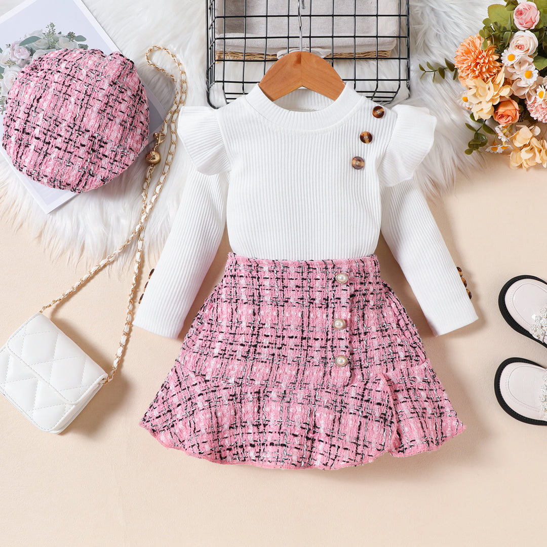 Chic & Sweet – 3-Piece Skirt Set for Little Fashionistas