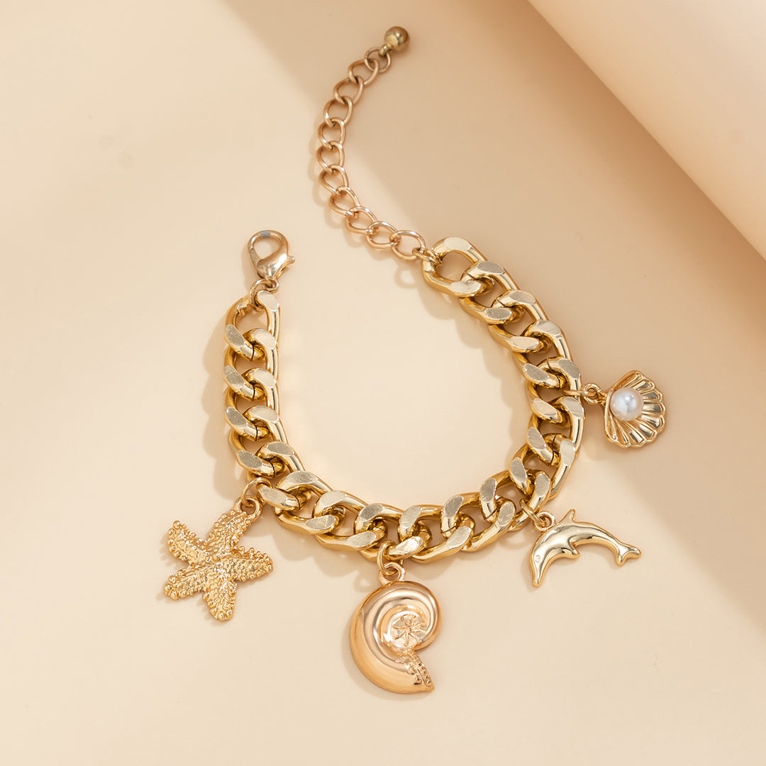 Golden Shores Charm Choker – Ocean-Inspired Statement Necklace