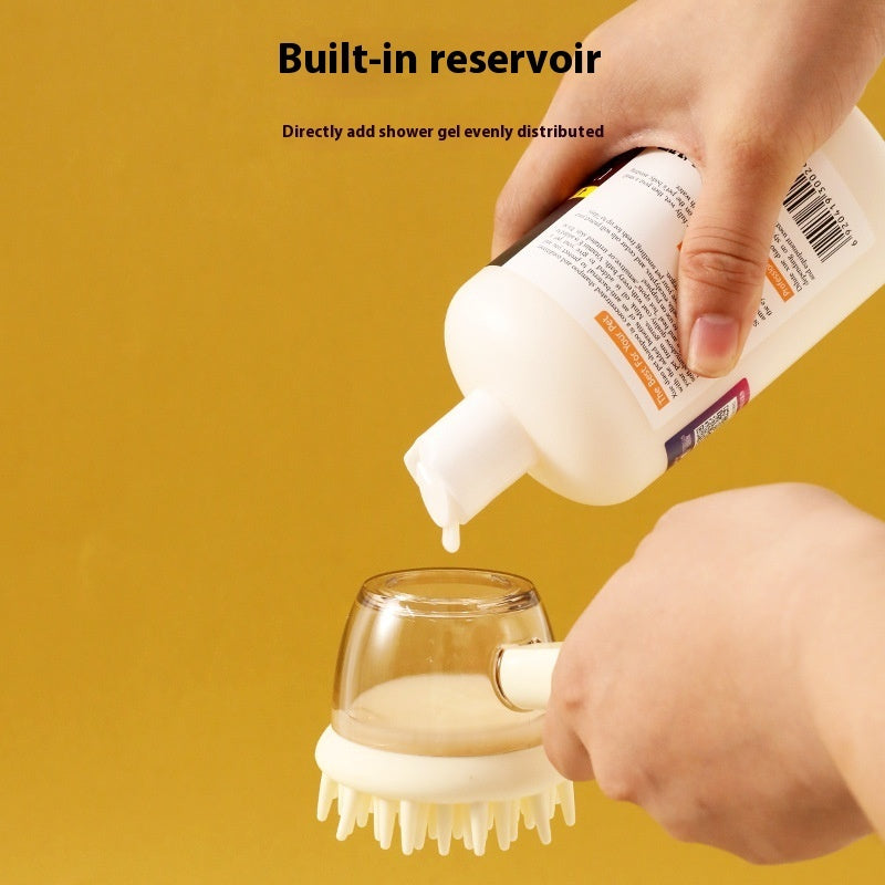 GentleGlow 3-in-1 Pet Bath Brush with Liquid Dispenser