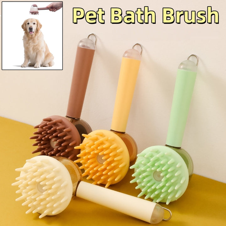 GentleGlow 3-in-1 Pet Bath Brush with Liquid Dispenser