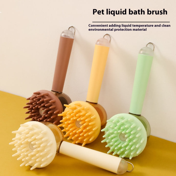 GentleGlow 3-in-1 Pet Bath Brush with Liquid Dispenser