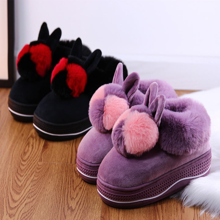 Bunny Bliss Plush Platform Slippers