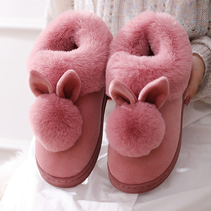 Snuggle into Cuteness with Bunny-Ear Winter Slippers