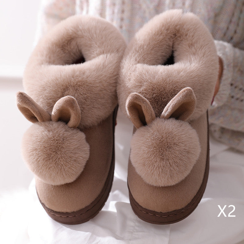 Snuggle into Cuteness with Bunny-Ear Winter Slippers
