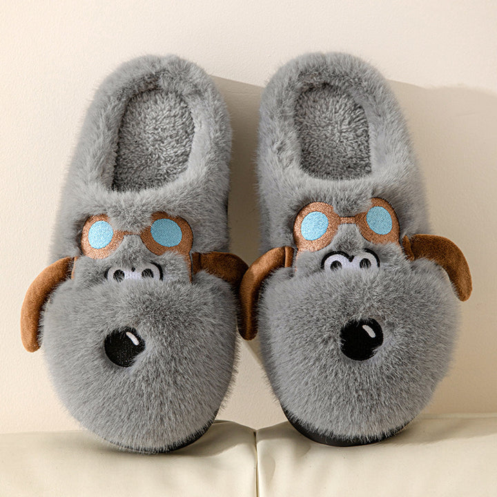 Cozy Canine Charm: Dog Plush Winter Slippers