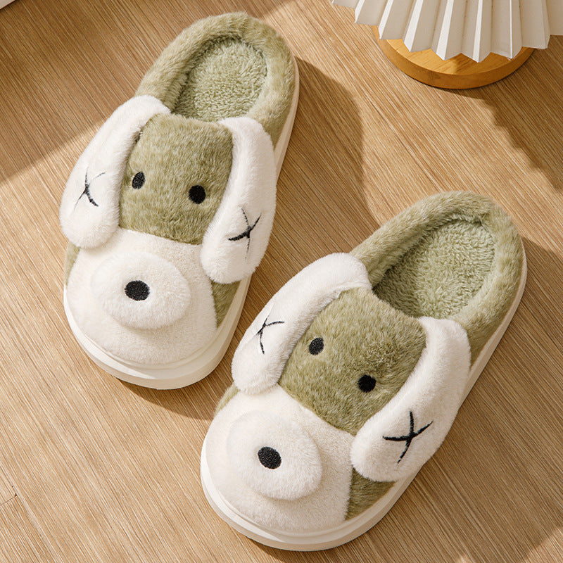 Snuggle Paws – Cartoon Pup Plush Slippers for Cozy Indoor Fun