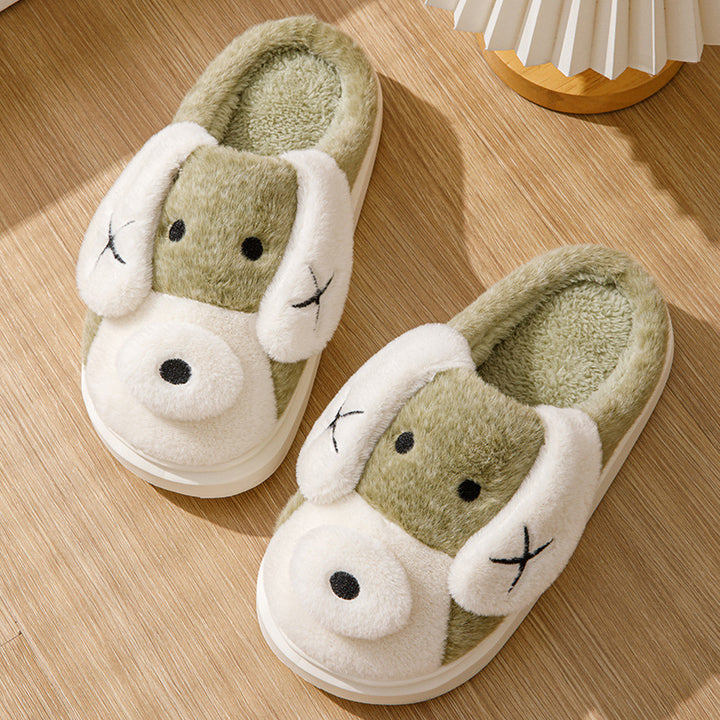 Snuggle Paws – Cartoon Pup Plush Slippers for Cozy Indoor Fun