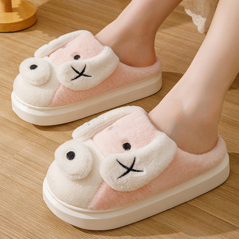 Snuggle Paws – Cartoon Pup Plush Slippers for Cozy Indoor Fun