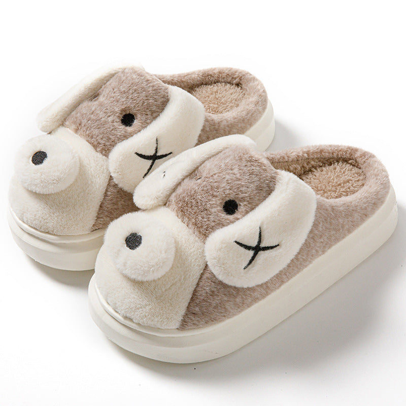 Snuggle Paws – Cartoon Pup Plush Slippers for Cozy Indoor Fun