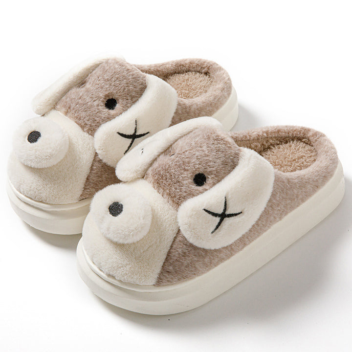 Snuggle Paws – Cartoon Pup Plush Slippers for Cozy Indoor Fun