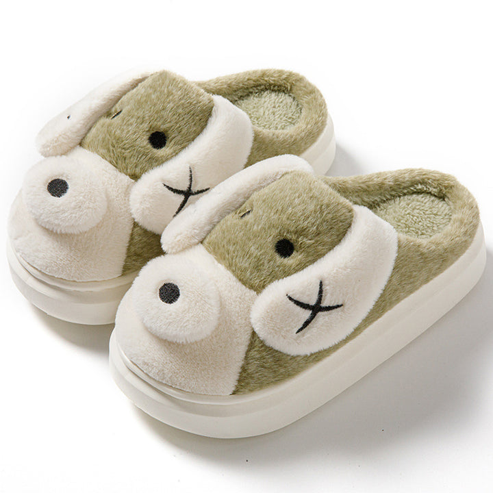 Snuggle Paws – Cartoon Pup Plush Slippers for Cozy Indoor Fun