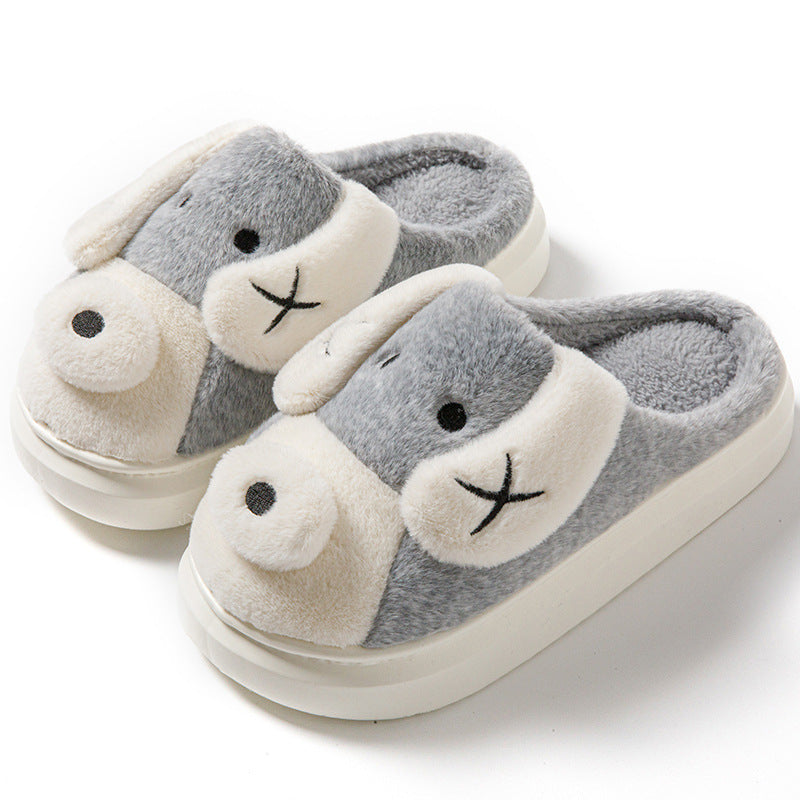 Snuggle Paws – Cartoon Pup Plush Slippers for Cozy Indoor Fun