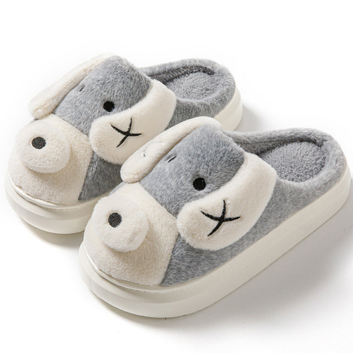 Snuggle Paws – Cartoon Pup Plush Slippers for Cozy Indoor Fun