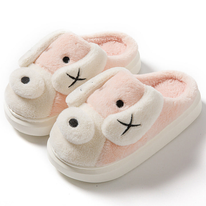 Snuggle Paws – Cartoon Pup Plush Slippers for Cozy Indoor Fun