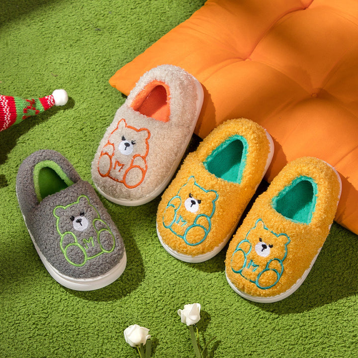 CuddleMe Teddy Slippers – Fuzzy Comfort for Little Feet